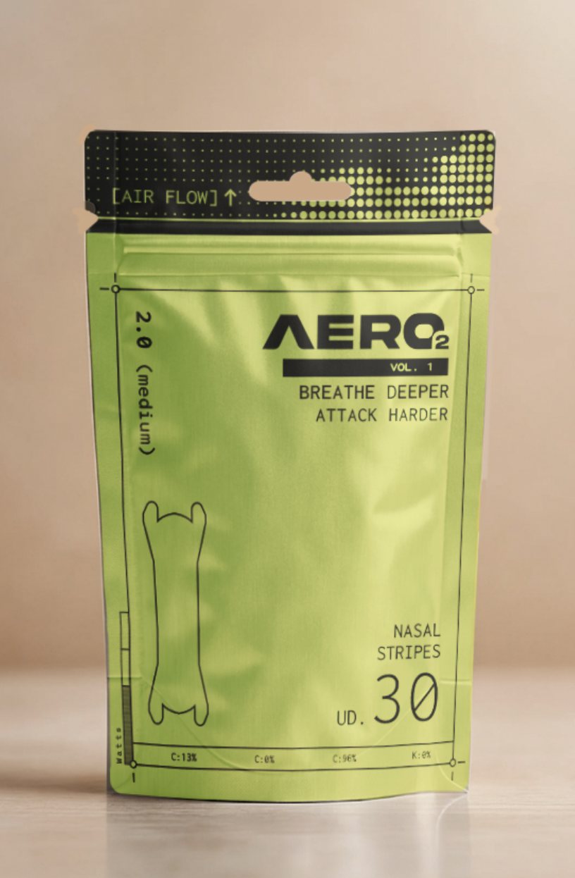 AERO2 packaging, R1 Volt Green colorway, front of stand-up pouch