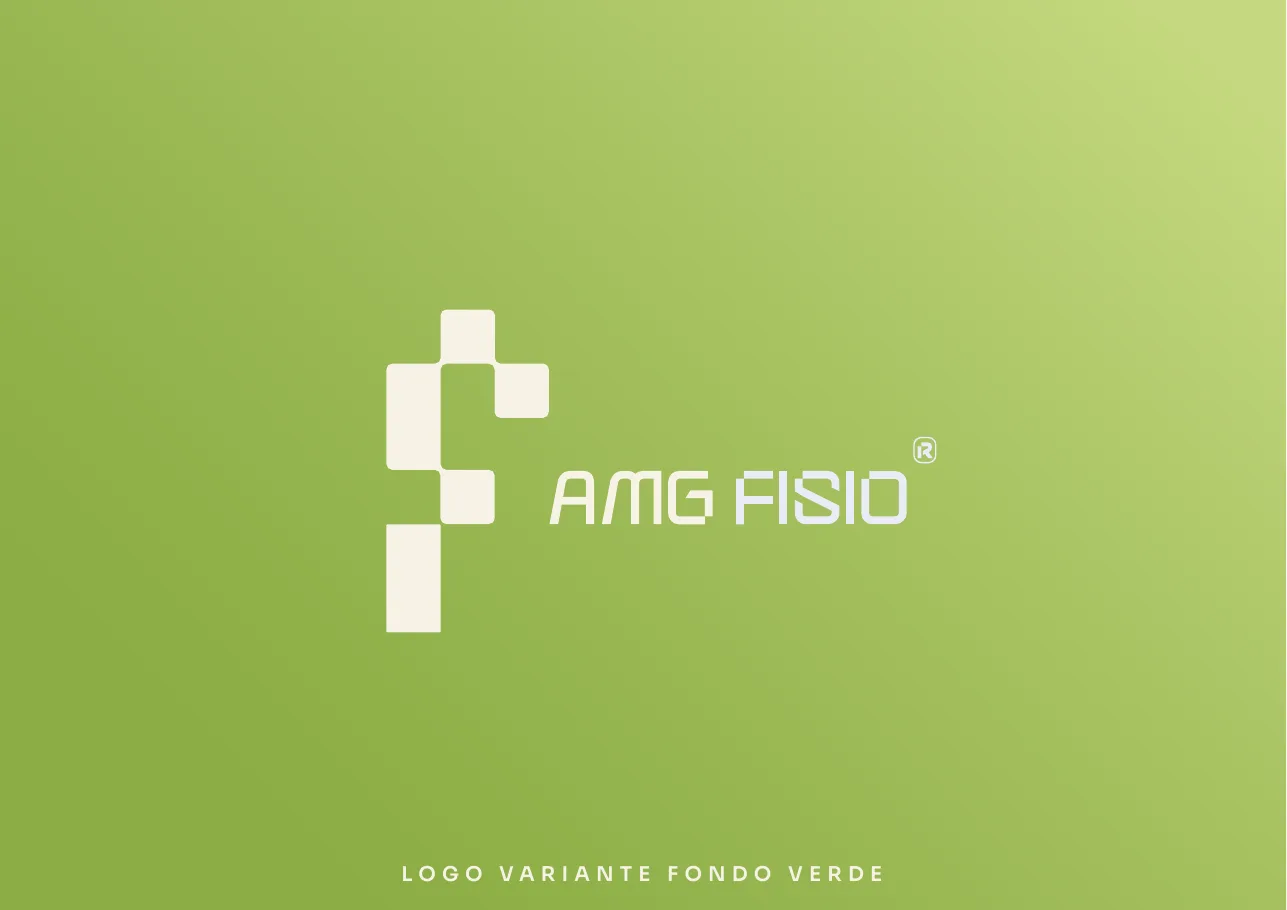 Cream logo on a green gradient background, captioned LOGO VARIANTE FONDO VERDE