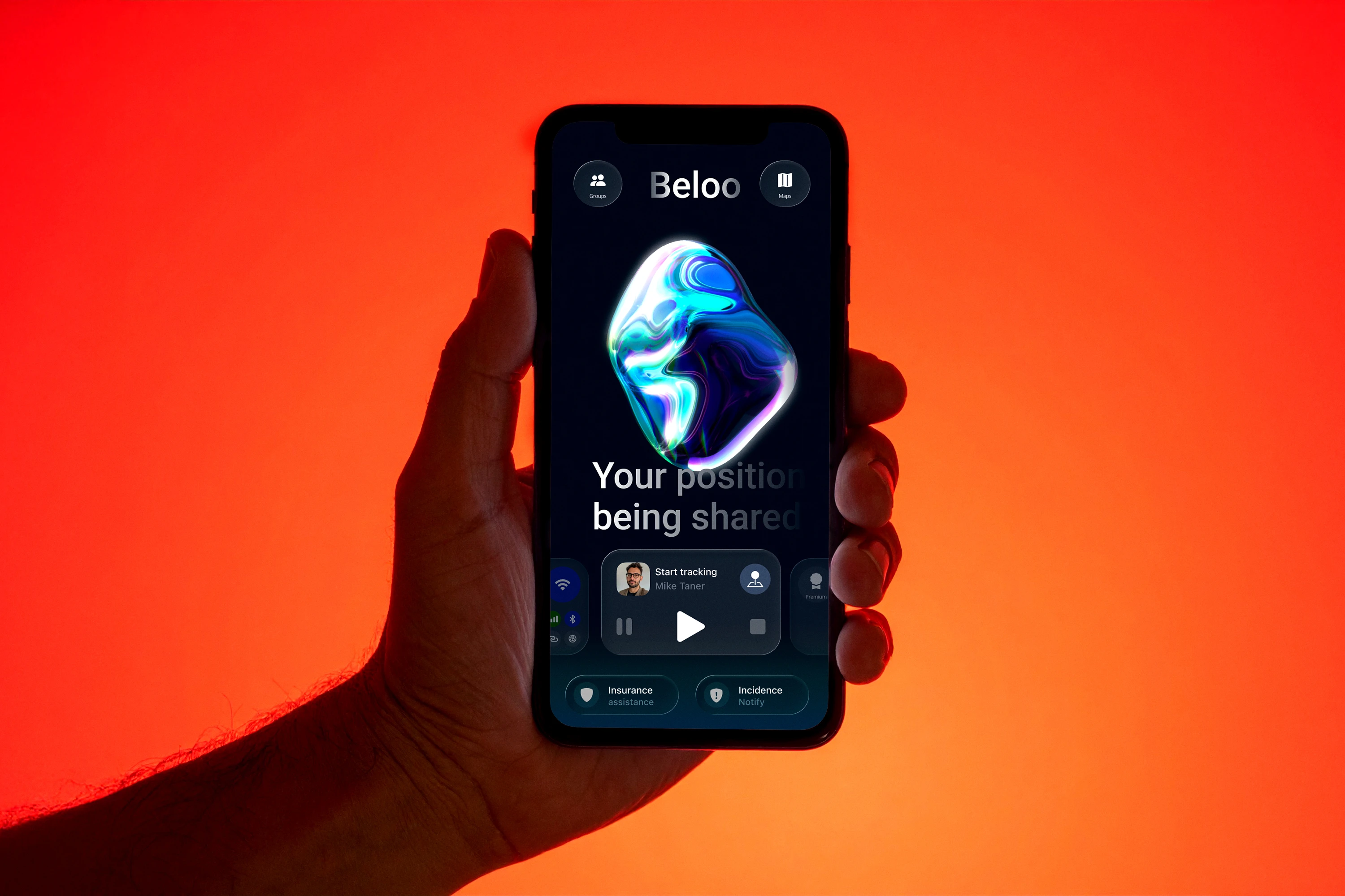 Beloo cycling safety app, redesigned home screen