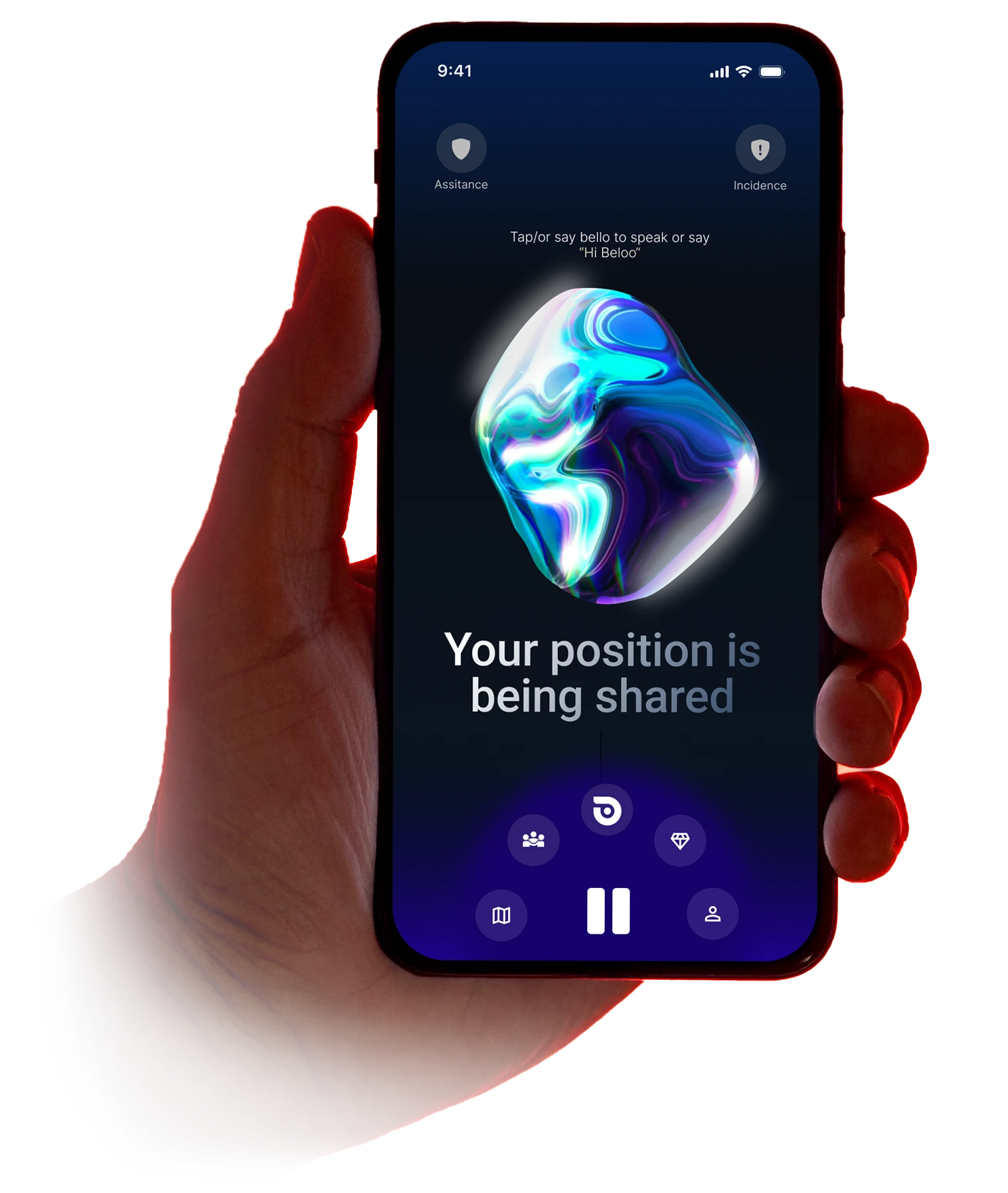 Beloo app, cyclist tracking and hands-free group communication