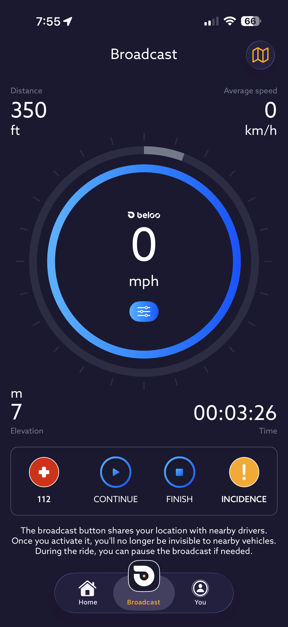 Beloo app, original screen 1