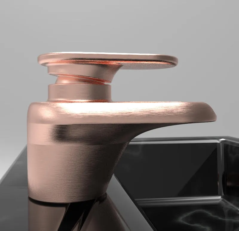 Side close-up showing brushed copper finish, cartridge collar and tapered body