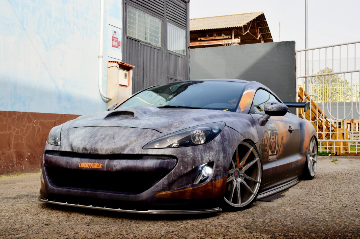 Peugeot RCZ with finished radioactive post-nuclear vinyl wrap