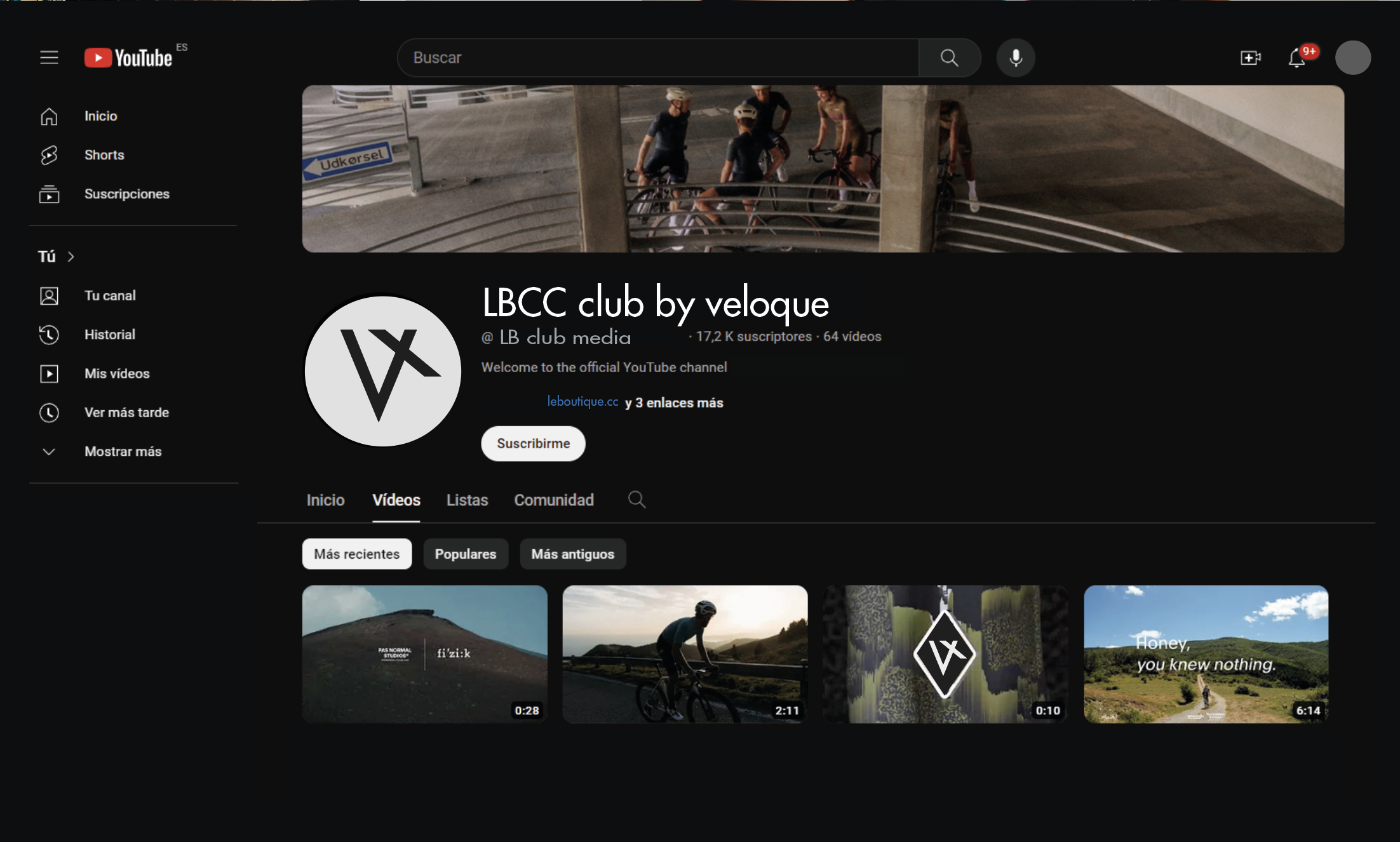 VELOQUE YouTube channel branding, thumbnails and frame system