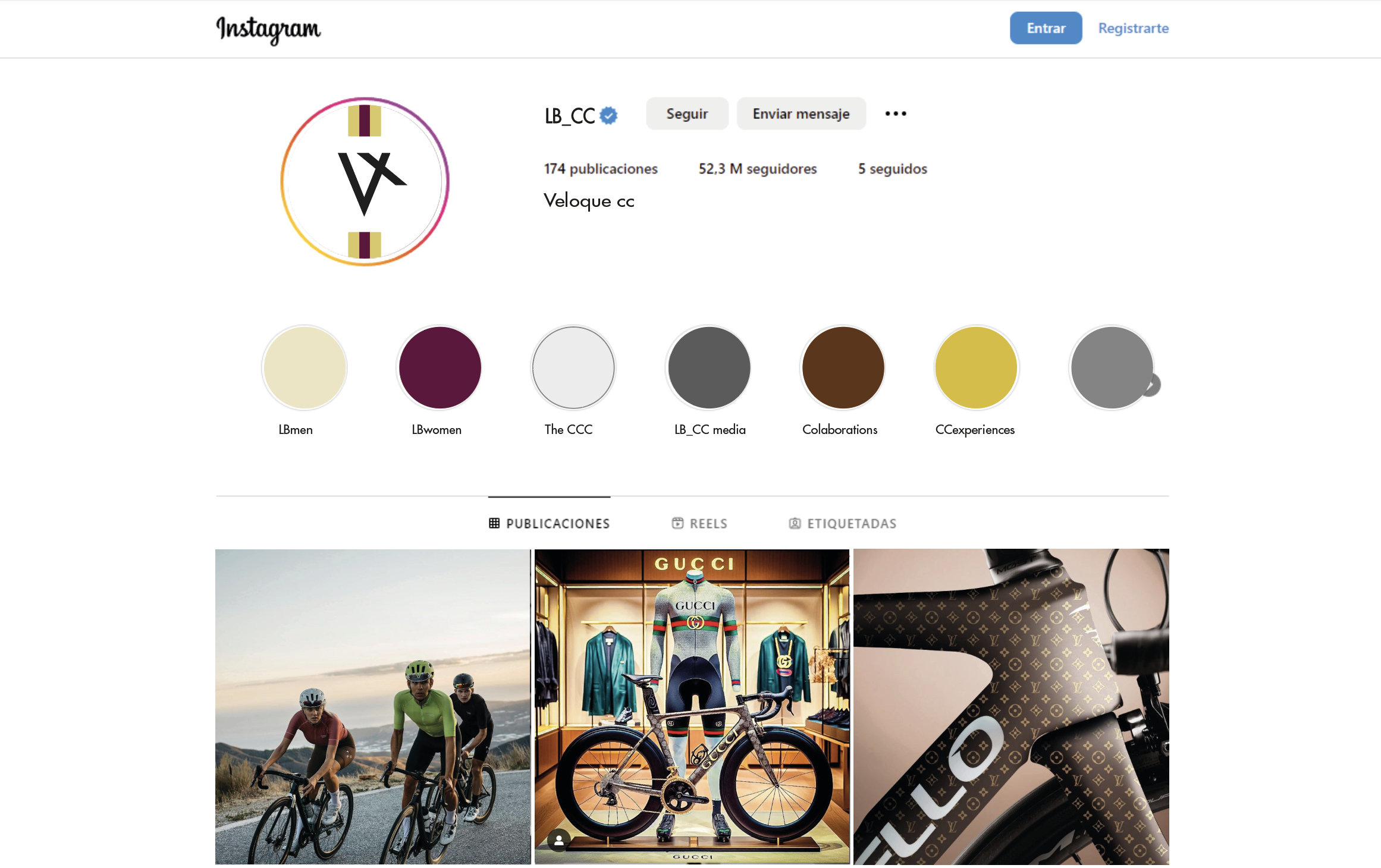 VELOQUE Instagram presence, grid templates
