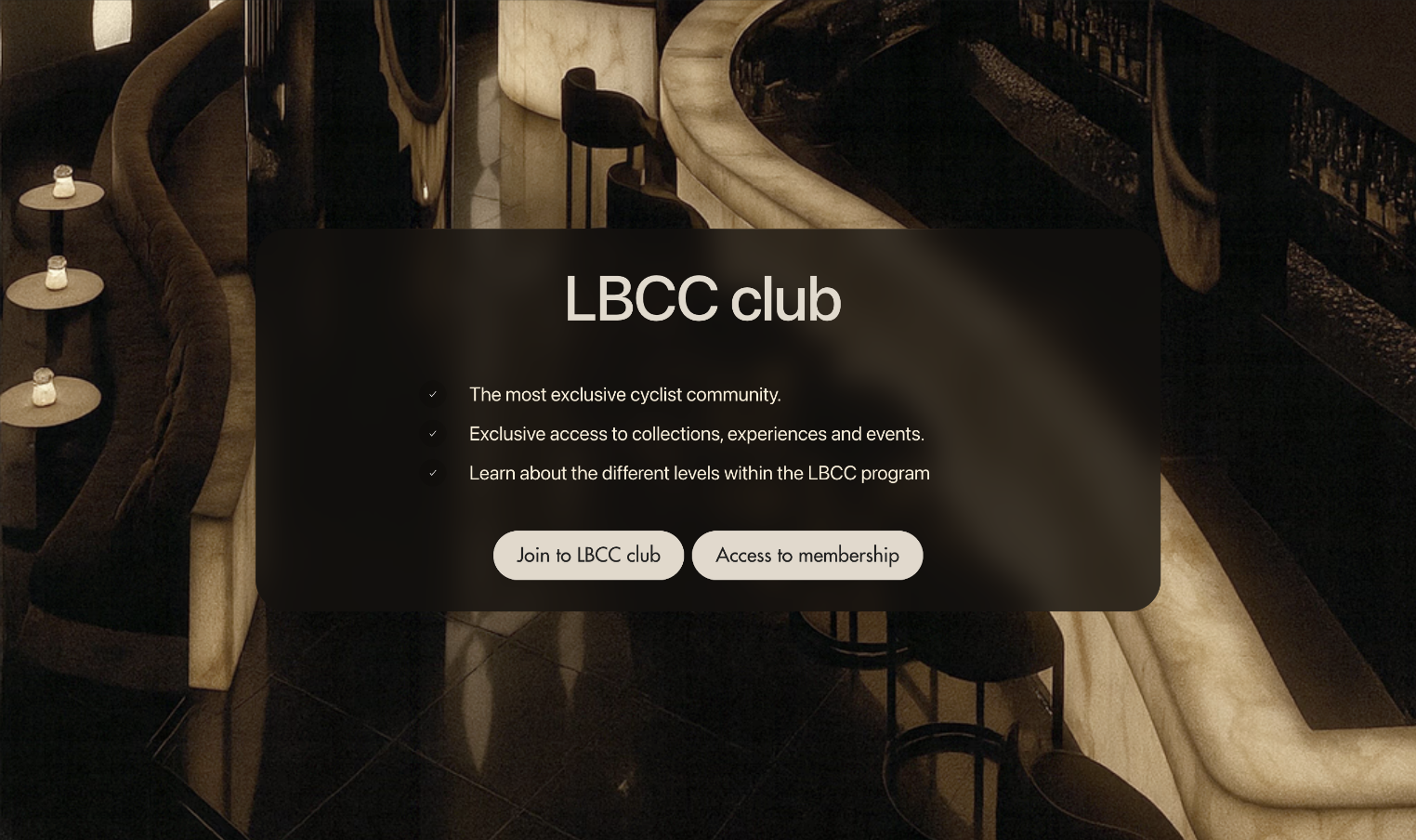 LBCC club section — exclusivity, account access, community tiers
