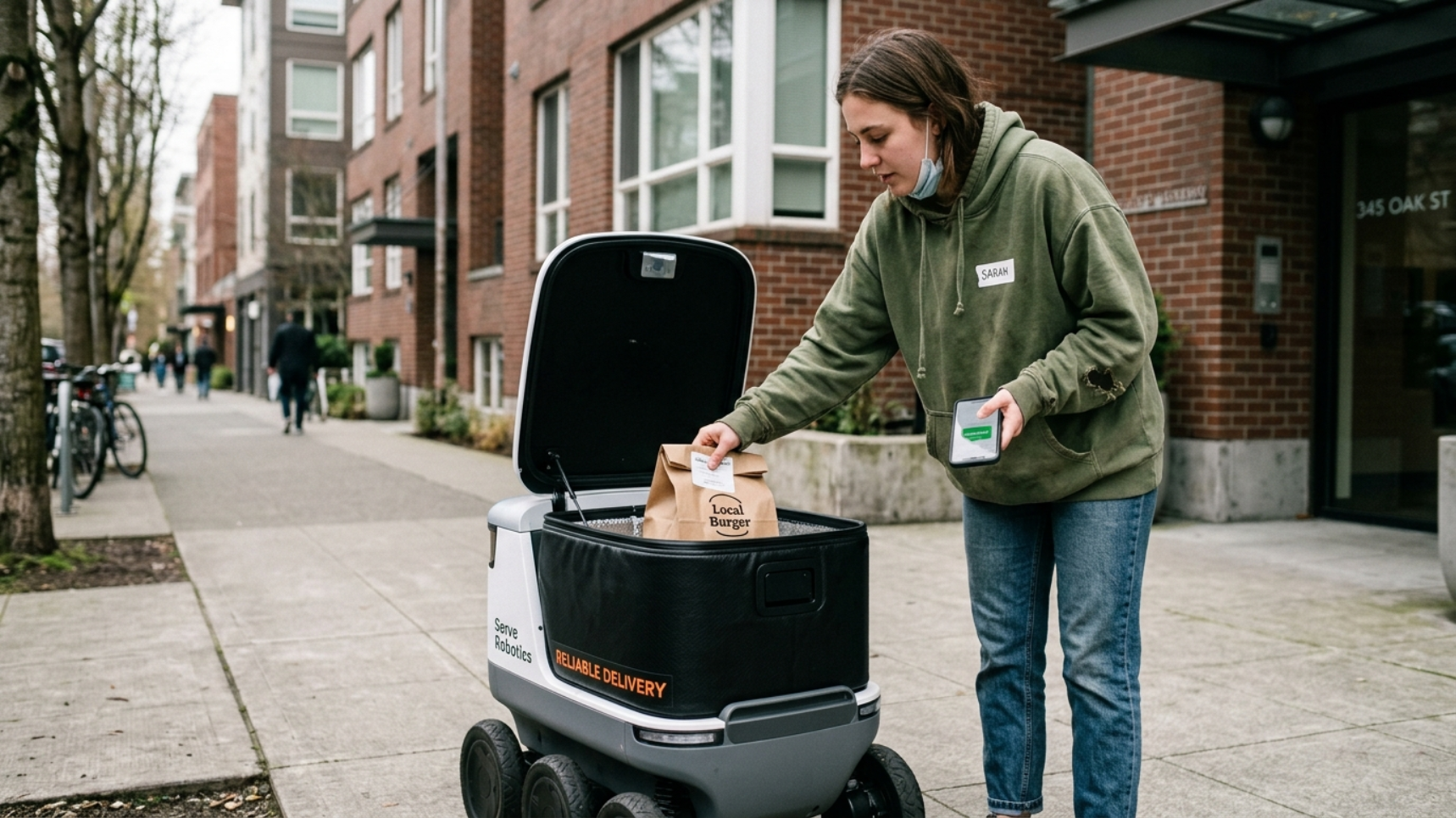 Impersonal feeling during a robotic delivery hand-off