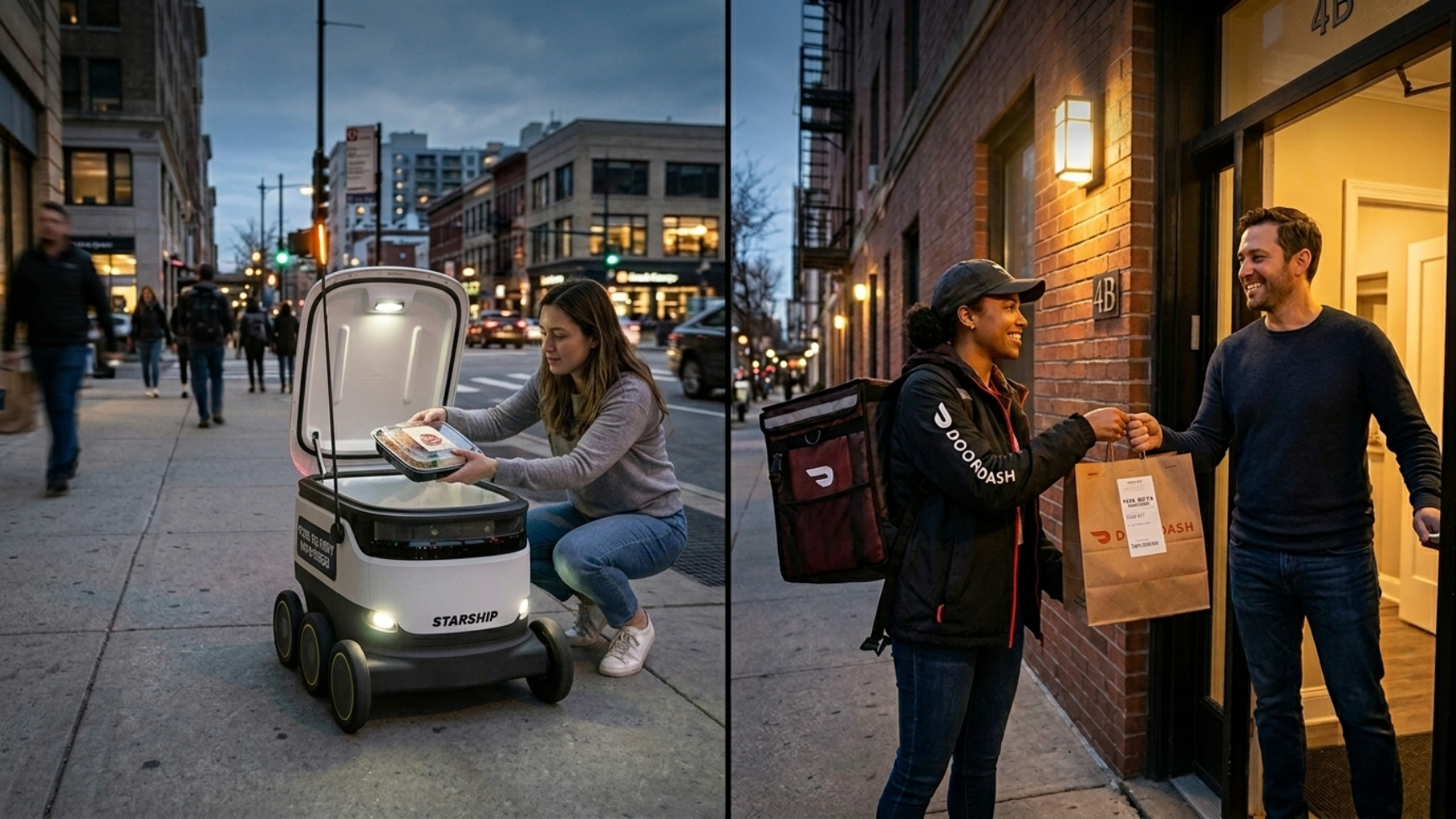 Comparison between human and robotic delivery experience