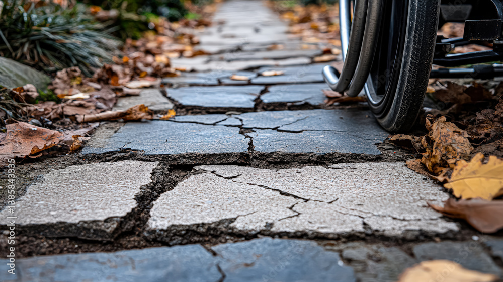 Damaged sidewalk surface